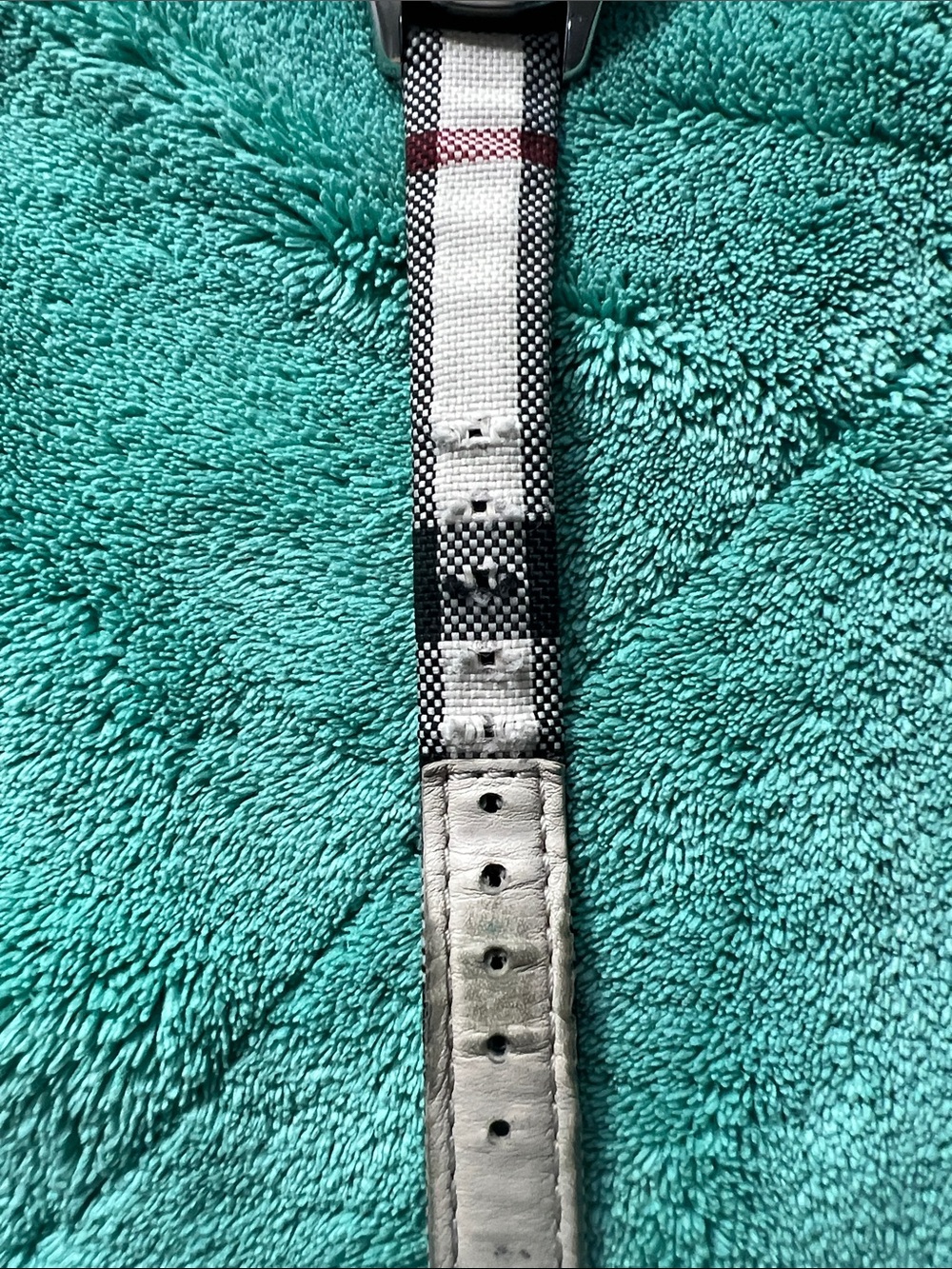 Burberry Silver Case Watch with White Dial and Black-White Check Strap - Picture 3 of 6